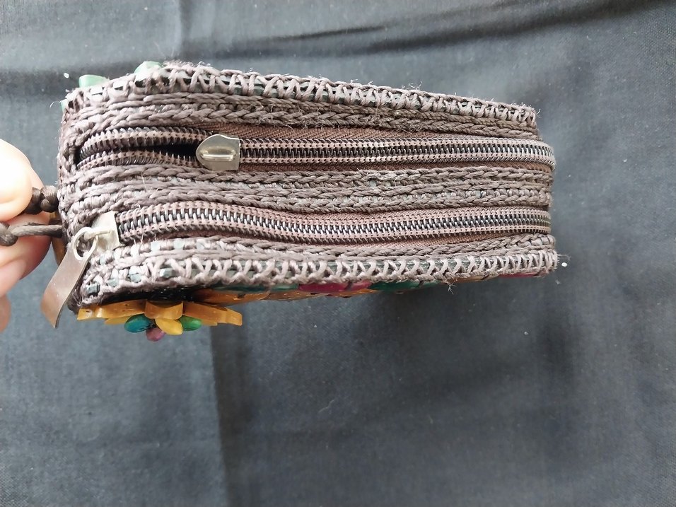 Bohem Tarzda Renkli El Yapımı Çanta Cüzdan 14x7 cm - Görsel 3