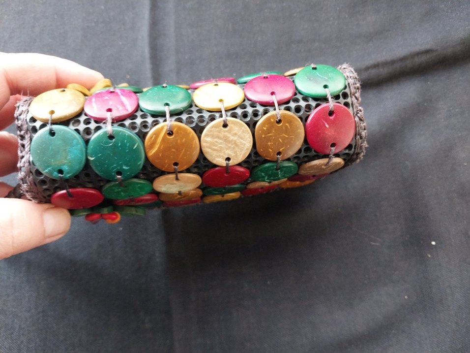 Bohem Tarzda Renkli El Yapımı Çanta Cüzdan 14x7 cm - Görsel 5