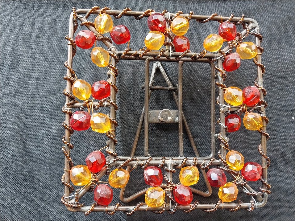 Boncuk İşlemeli Vintage Çerçeve - Görsel 5