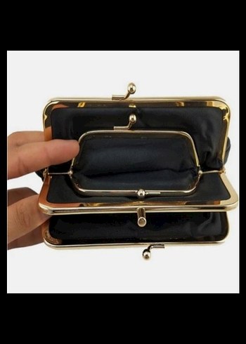 Klasik Siyah Deri Tokalı Kadın Portföy cüzdan - Görsel 6