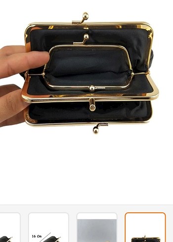 Klasik Siyah Deri Tokalı Kadın Portföy cüzdan - Görsel 4