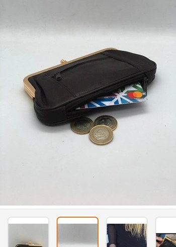 Klasik Siyah Deri Tokalı Kadın Portföy cüzdan - Görsel 2