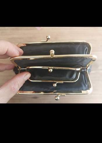 Klasik Siyah Deri Tokalı Kadın Portföy cüzdan - Görsel 10