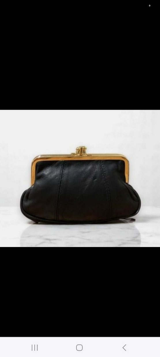 Klasik Siyah Deri Tokalı Kadın Portföy cüzdan - Görsel 5