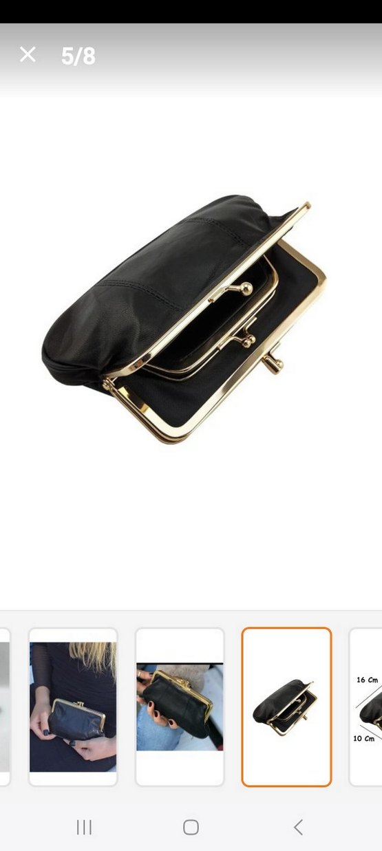 Klasik Siyah Deri Tokalı Kadın Portföy cüzdan - Görsel 3