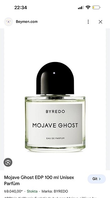 Beymen Byredo Mojave Ghost
