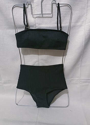 Yüksek bel fitilli bikini takımı 
