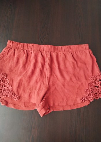 Forever 21 Dantel Detaylı Nar çiçeği Mini Şort