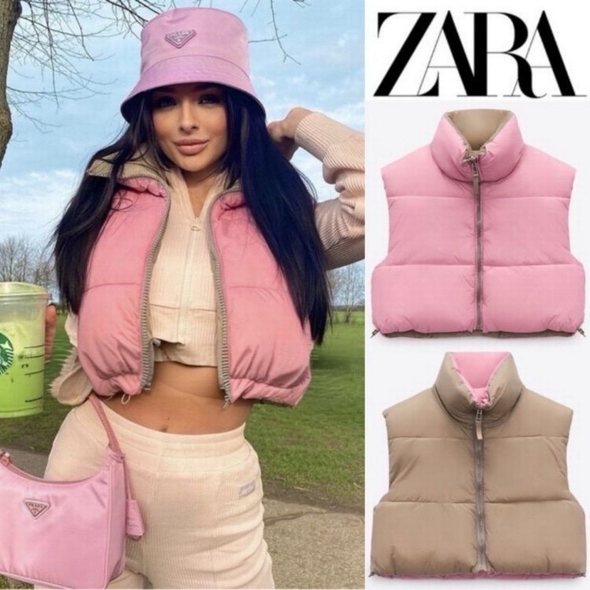 Pembe Kapitone Kolsuz Kadın Yelek - Görsel 5