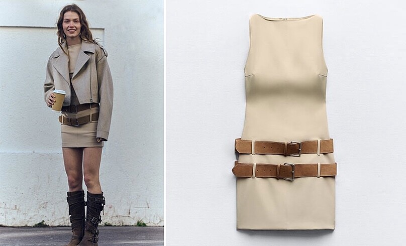 xs Beden Zara kemerli elbise