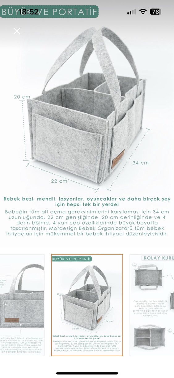 Diger Gri Desenli Bebek Çantası - Görsel 3