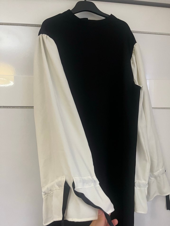 Beyaz Drapeli Uzun Abiye Elbise - Görsel 3