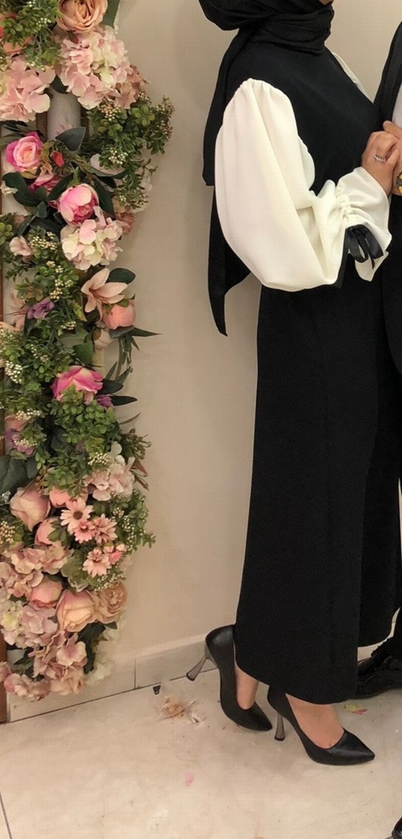 Beyaz Drapeli Uzun Abiye Elbise - Görsel 2