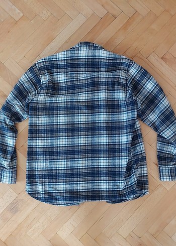 Erkek Mavi Gri Ekoseli Uzun Kollu Oduncu Gömlek - Görsel 2