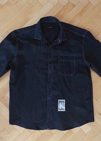 Trendyol Unisex Siyah Tarz Dikiş Detaylı Gömlek - Görsel 2