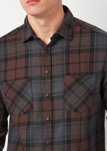 Erkek Uzun Kollu Ekose Gömlek - Görsel 7