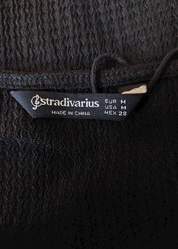 Stradivarius Marka M Beden Siyah Elbise - Görsel 5