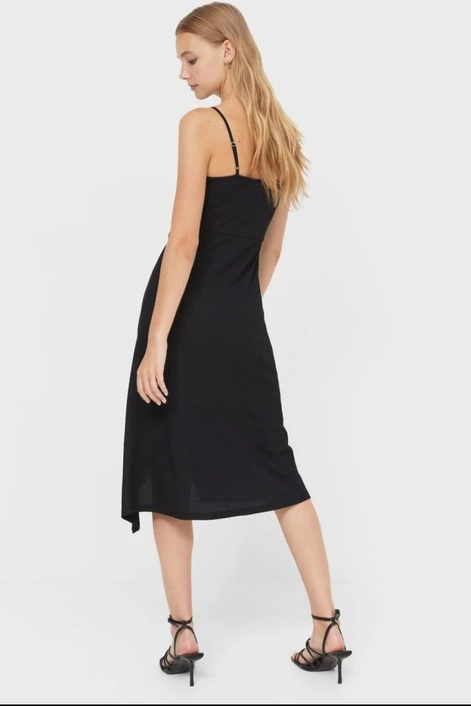 Stradivarius Marka M Beden Siyah Elbise - Görsel 2