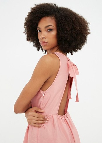 Trendyol & Milla Pembe Kolsuz Uzun Elbise 36 Beden - Görsel 8