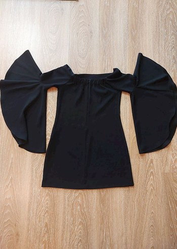 Addax Düşük Omuz Kolu Volanlı Elbise - Görsel 6