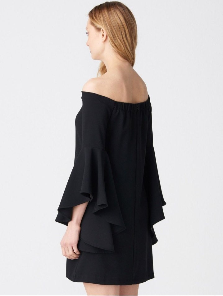 Addax Düşük Omuz Kolu Volanlı Elbise - Görsel 4