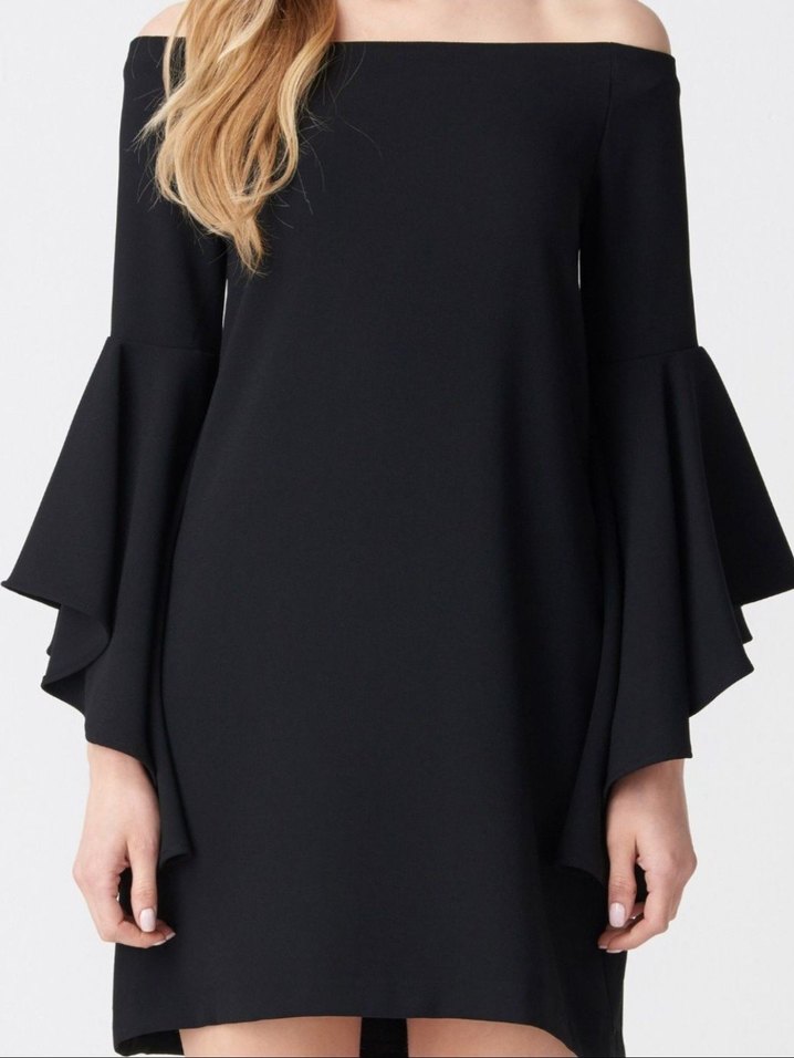 Addax Düşük Omuz Kolu Volanlı Elbise - Görsel 3