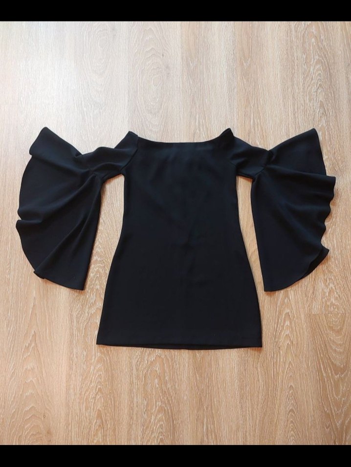 Addax Düşük Omuz Kolu Volanlı Elbise - Görsel 5