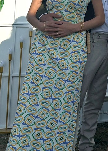 Renkli Batik Desenli Uzun Bohem Elbise - Görsel 9