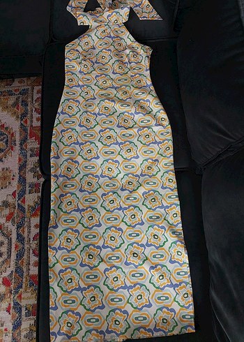 Renkli Batik Desenli Uzun Bohem Elbise - Görsel 2