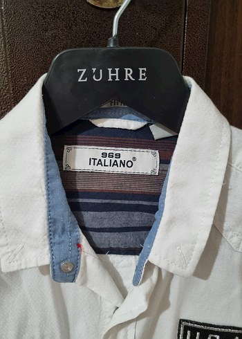 Düğmeli Beyaz Denim Erkek Gömlek - Görsel 2