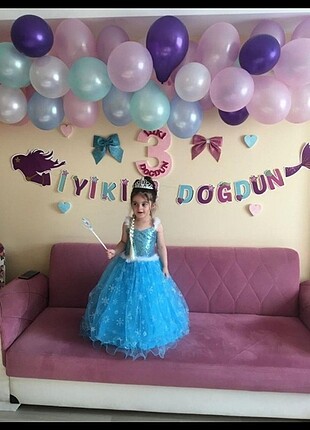KABARIK SİMLİ ELSA GELİNLİĞİ PARTİ KOSTÜMÜ AKSESUARLI 