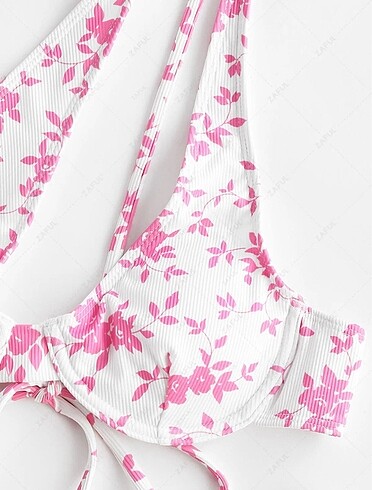 38 Beden pembe Renk Zaful yeni ve etiketli bikini, 38/M beden çiçek desenli