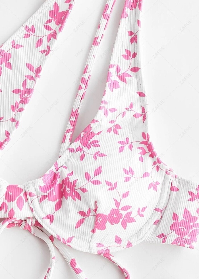 Zaful yeni ve etiketli bikini, 38/M beden çiçek desenli - Görsel 4