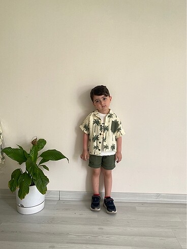 7 Yaş Beden 3'lü müslin sort takım