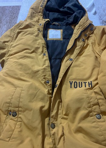 Sarı Düğmeli Erkek ve kız çocuk mont - Görsel 4