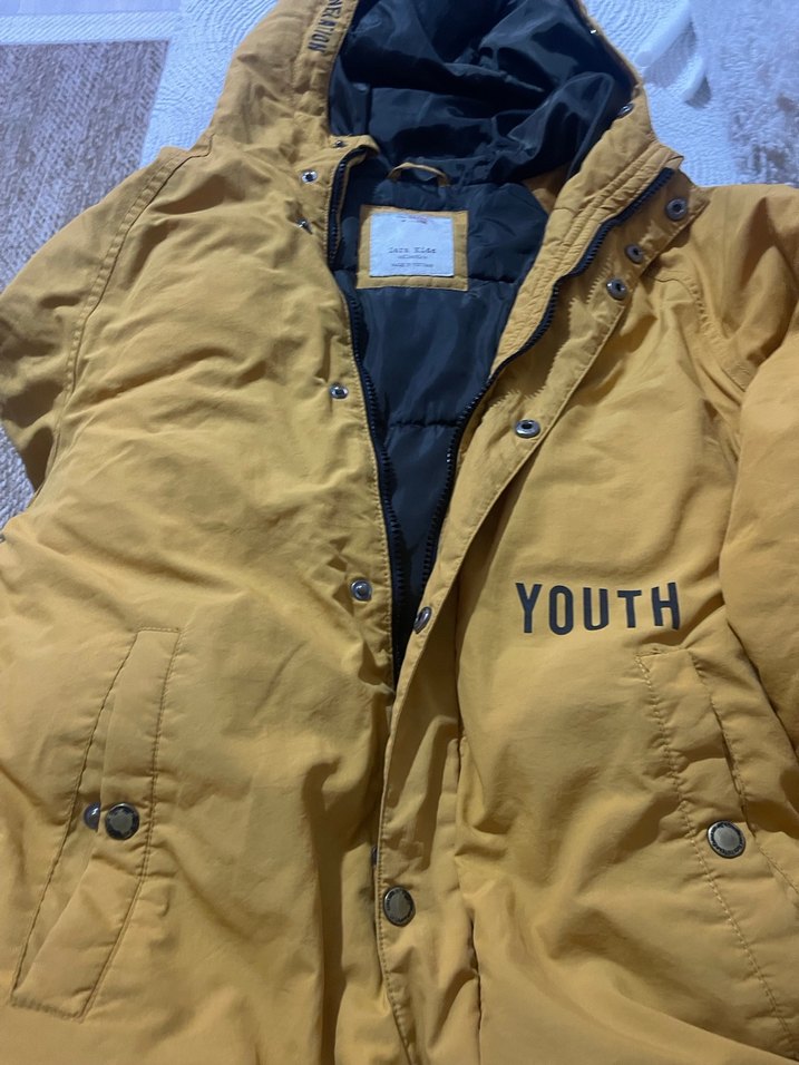 Sarı Düğmeli Erkek ve kız çocuk mont - Görsel 4