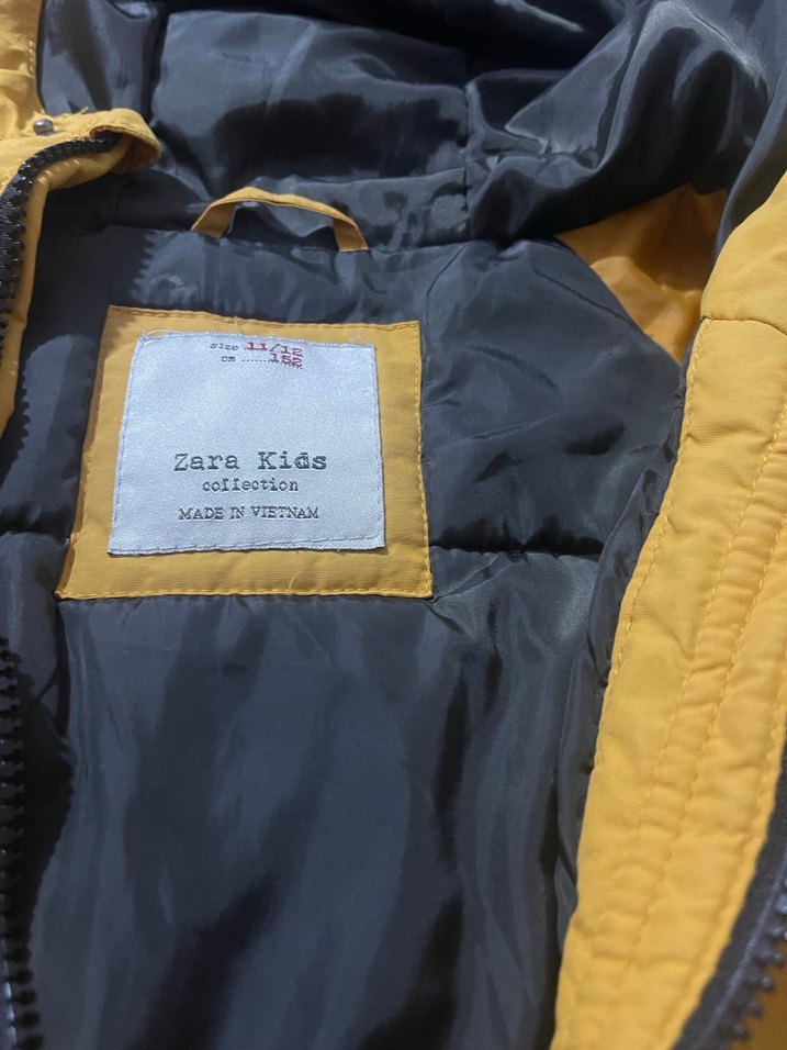 Sarı Düğmeli Erkek ve kız çocuk mont - Görsel 3