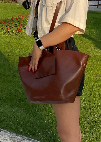 Mango kahverengi kol çantası - Görsel 3