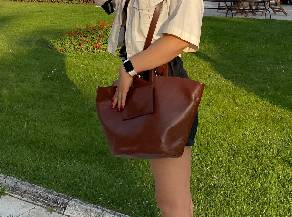 Mango kahverengi kol çantası - Görsel 3