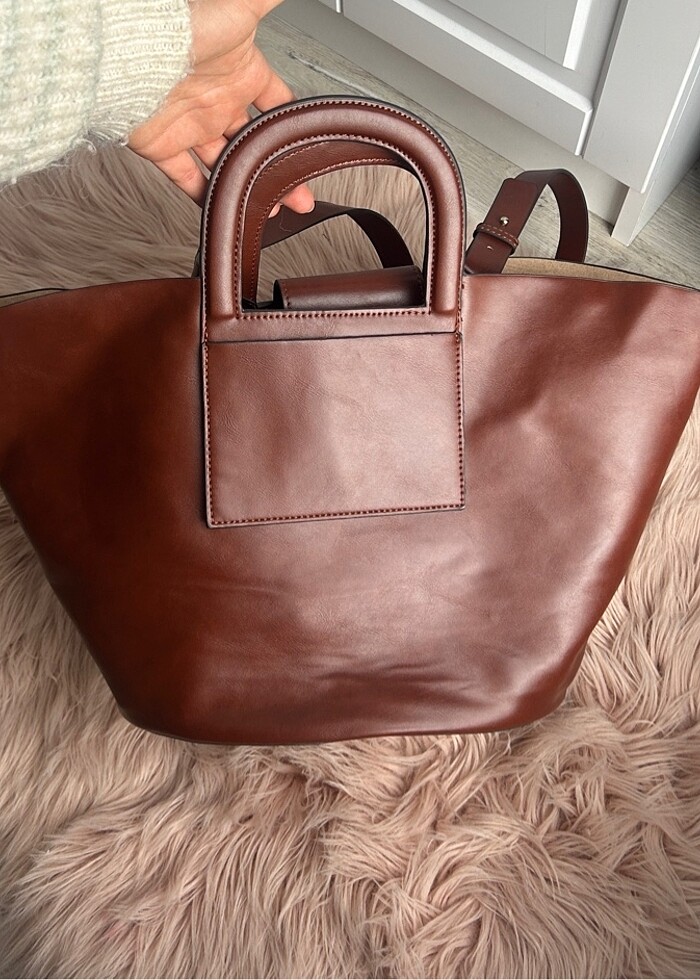 Mango kahverengi kol çantası - Görsel 2