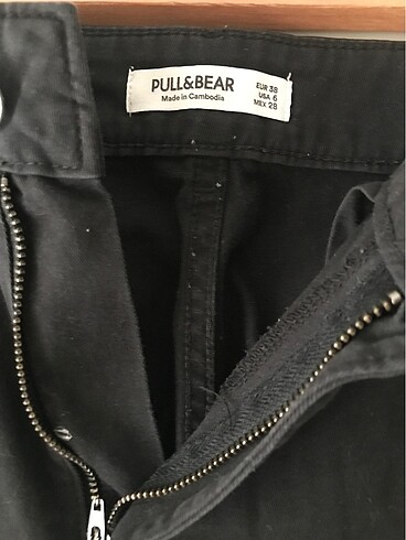 38 Beden Pull&Bear siyah kargo pantolon