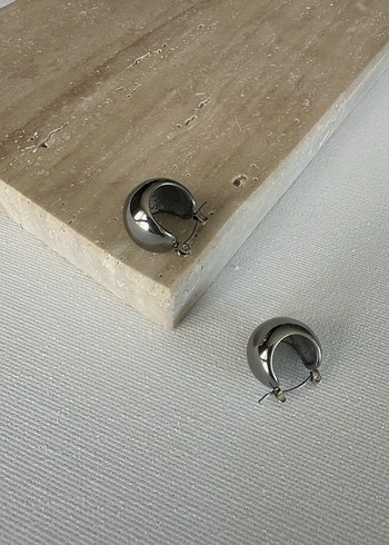 Çelik Silver Halka Küpe