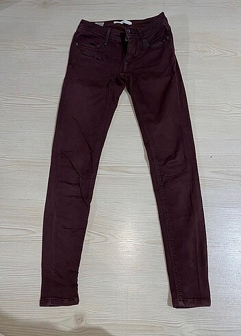 Orta bel bordo keten kot - Görsel 4