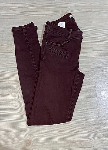 Orta bel bordo keten kot - Görsel 3