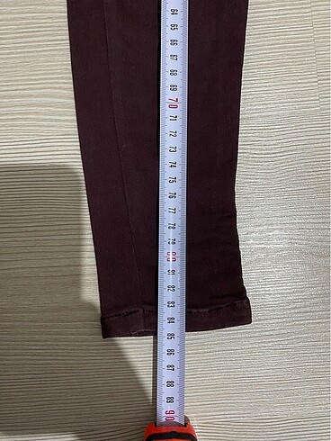 Orta bel bordo keten kot - Görsel 8