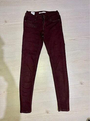 Orta bel bordo keten kot - Görsel 2