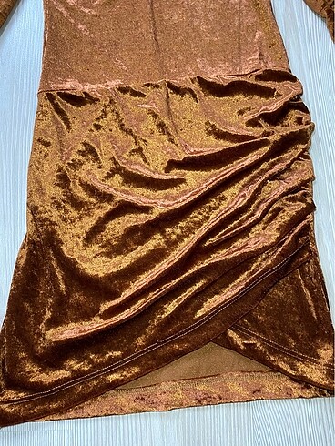 Kiremit kadife elbise - Görsel 5