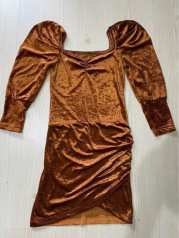 Kiremit kadife elbise - Görsel 6