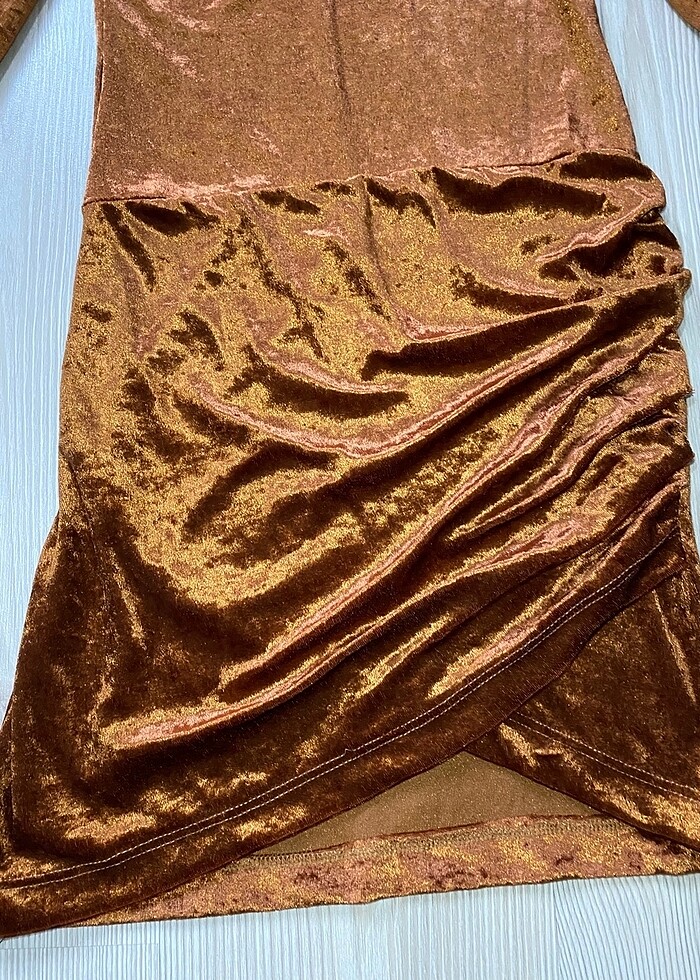 Kiremit kadife elbise - Görsel 5