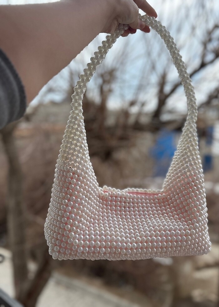 Boncuklu El yapımı çanta - Görsel 3